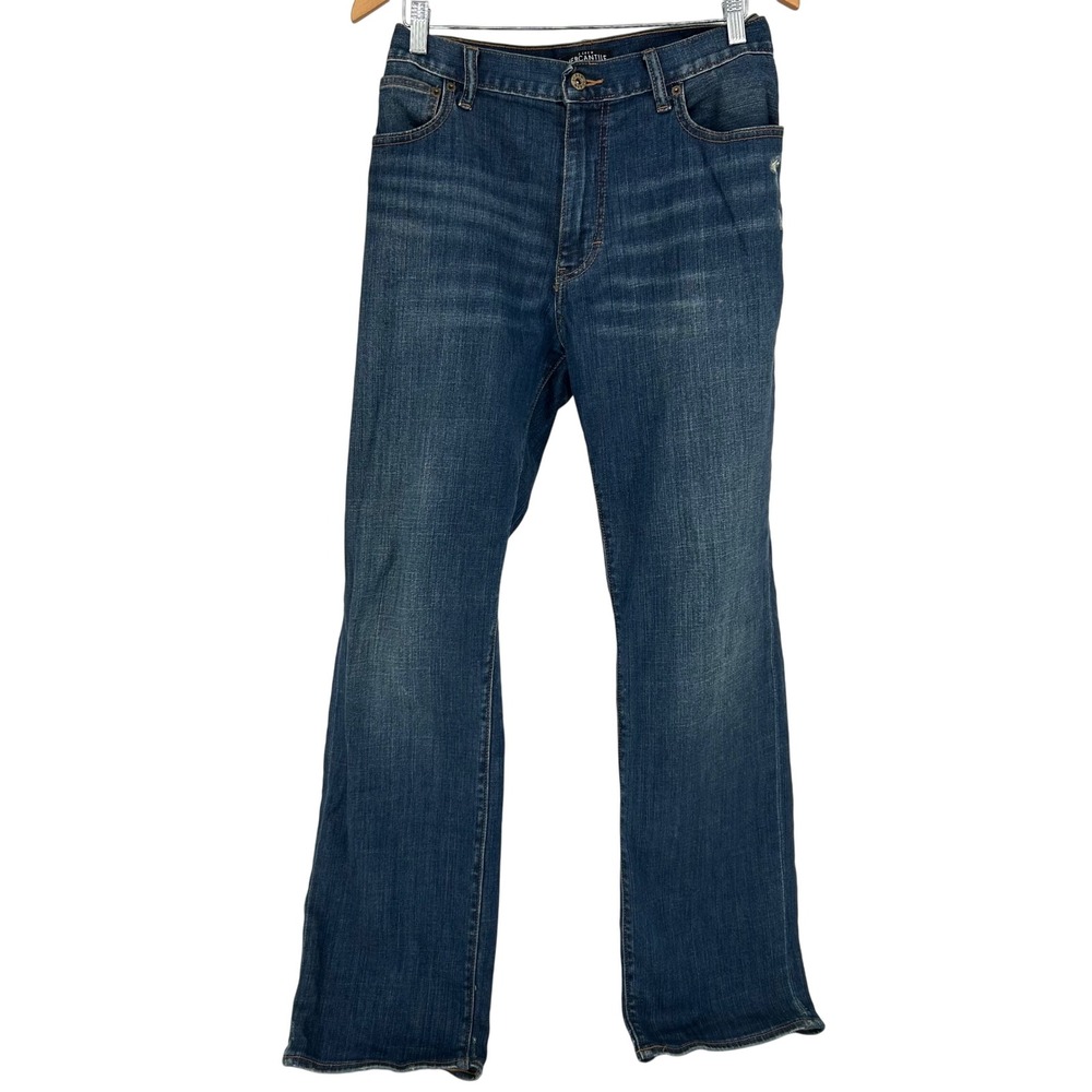 J.Crew Mercantile Jeans Mens 35x32 Blue Flex Athletic Distressed Casual Denim
